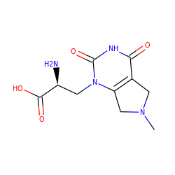 CN1Cc2c(n(C[C@H](N)C(=O)O)c(=O)[nH]c2=O)C1 ZINC001772585850