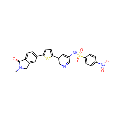 CN1Cc2cc(-c3ccc(-c4cncc(NS(=O)(=O)c5ccc([N+](=O)[O-])cc5)c4)s3)ccc2C1=O ZINC000145322645