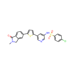 CN1Cc2cc(-c3ccc(-c4cncc(NS(=O)(=O)c5ccc(Cl)cc5)c4)s3)ccc2C1=O ZINC000145274806