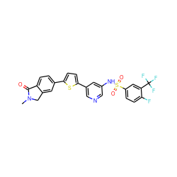 CN1Cc2cc(-c3ccc(-c4cncc(NS(=O)(=O)c5ccc(F)c(C(F)(F)F)c5)c4)s3)ccc2C1=O ZINC000145287737