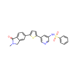 CN1Cc2cc(-c3ccc(-c4cncc(NS(=O)(=O)c5ccccc5)c4)s3)ccc2C1=O ZINC000145390195