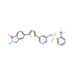 CN1Cc2cc(-c3ccc(-c4cncc(NS(=O)(=O)c5ccccc5C(F)(F)F)c4)s3)ccc2C1=O ZINC000145429722