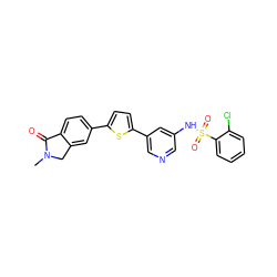 CN1Cc2cc(-c3ccc(-c4cncc(NS(=O)(=O)c5ccccc5Cl)c4)s3)ccc2C1=O ZINC000145467392