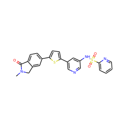 CN1Cc2cc(-c3ccc(-c4cncc(NS(=O)(=O)c5ccccn5)c4)s3)ccc2C1=O ZINC000145449981