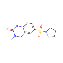 CN1Cc2cc(S(=O)(=O)N3CCCC3)ccc2NC1=O ZINC000095574527