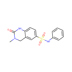 CN1Cc2cc(S(=O)(=O)Nc3ccccc3)ccc2NC1=O ZINC000095574451