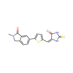 CN1Cc2ccc(-c3ccc(/C=C4/NC(=S)NC4=O)s3)cc2C1=O ZINC000103234929