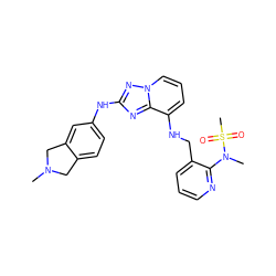 CN1Cc2ccc(Nc3nc4c(NCc5cccnc5N(C)S(C)(=O)=O)cccn4n3)cc2C1 ZINC000096169688