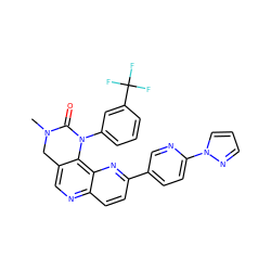 CN1Cc2cnc3ccc(-c4ccc(-n5cccn5)nc4)nc3c2N(c2cccc(C(F)(F)F)c2)C1=O ZINC000149793069