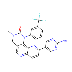 CN1Cc2cnc3ccc(-c4cnc(N)nc4)nc3c2N(c2cccc(C(F)(F)F)c2)C1=O ZINC000149797468