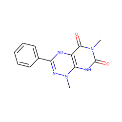 CN1N=C(c2ccccc2)Nc2c1[nH]c(=O)n(C)c2=O ZINC000017250206