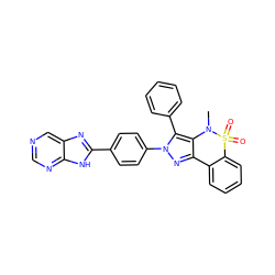 CN1c2c(nn(-c3ccc(-c4nc5cncnc5[nH]4)cc3)c2-c2ccccc2)-c2ccccc2S1(=O)=O ZINC000169307859