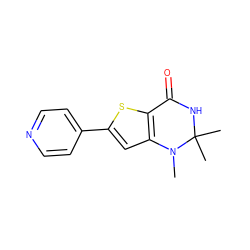 CN1c2cc(-c3ccncc3)sc2C(=O)NC1(C)C ZINC000114221393