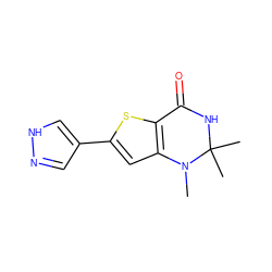 CN1c2cc(-c3cn[nH]c3)sc2C(=O)NC1(C)C ZINC000114217925