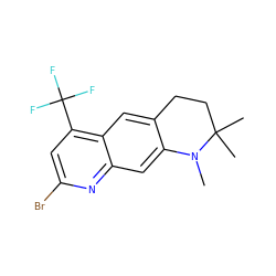 CN1c2cc3nc(Br)cc(C(F)(F)F)c3cc2CCC1(C)C ZINC000027406754