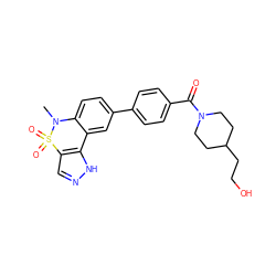 CN1c2ccc(-c3ccc(C(=O)N4CCC(CCO)CC4)cc3)cc2-c2[nH]ncc2S1(=O)=O ZINC000095589460