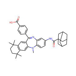 CN1c2ccc(NC(=O)C34CC5CC(CC(C5)C3)C4)cc2N=C(c2ccc(C(=O)O)cc2)c2cc3c(cc21)C(C)(C)CCC3(C)C ZINC000028824061