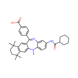 CN1c2ccc(NC(=O)C3CCCCC3)cc2N=C(c2ccc(C(=O)O)cc2)c2cc3c(cc21)C(C)(C)CCC3(C)C ZINC000028824054