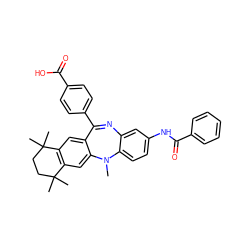 CN1c2ccc(NC(=O)c3ccccc3)cc2N=C(c2ccc(C(=O)O)cc2)c2cc3c(cc21)C(C)(C)CCC3(C)C ZINC000028824074