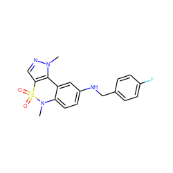 CN1c2ccc(NCc3ccc(F)cc3)cc2-c2c(cnn2C)S1(=O)=O ZINC000095591146