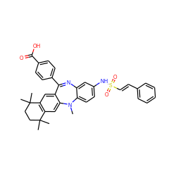 CN1c2ccc(NS(=O)(=O)/C=C/c3ccccc3)cc2N=C(c2ccc(C(=O)O)cc2)c2cc3c(cc21)C(C)(C)CCC3(C)C ZINC000028824150