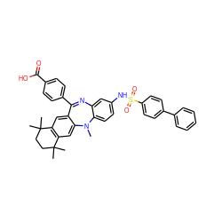 CN1c2ccc(NS(=O)(=O)c3ccc(-c4ccccc4)cc3)cc2N=C(c2ccc(C(=O)O)cc2)c2cc3c(cc21)C(C)(C)CCC3(C)C ZINC000028824179