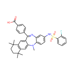 CN1c2ccc(NS(=O)(=O)c3ccccc3F)cc2N=C(c2ccc(C(=O)O)cc2)c2cc3c(cc21)C(C)(C)CCC3(C)C ZINC000028824153