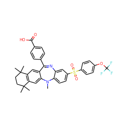 CN1c2ccc(S(=O)(=O)c3ccc(OC(F)(F)F)cc3)cc2N=C(c2ccc(C(=O)O)cc2)c2cc3c(cc21)C(C)(C)CCC3(C)C ZINC000028708830