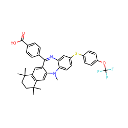 CN1c2ccc(Sc3ccc(OC(F)(F)F)cc3)cc2N=C(c2ccc(C(=O)O)cc2)c2cc3c(cc21)C(C)(C)CCC3(C)C ZINC000028708819