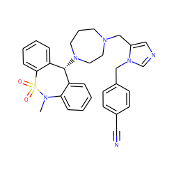 CN1c2ccccc2[C@@H](N2CCCN(Cc3cncn3Cc3ccc(C#N)cc3)CC2)c2ccccc2S1(=O)=O ZINC000028951566