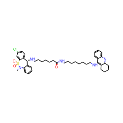 CN1c2ccccc2[C@@H](NCCCCCCC(=O)NCCCCCCCCNc2c3c(nc4ccccc24)CCCC3)c2ccc(Cl)cc2S1(=O)=O ZINC001772598019