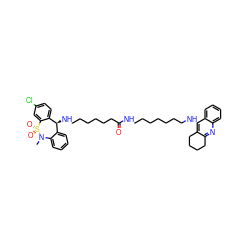 CN1c2ccccc2[C@H](NCCCCCCC(=O)NCCCCCCCNc2c3c(nc4ccccc24)CCCC3)c2ccc(Cl)cc2S1(=O)=O ZINC001772585152