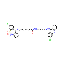 CN1c2ccccc2[C@H](NCCCCCCC(=O)NCCCCCNc2c3c(nc4cc(Cl)ccc24)CCCC3)c2ccc(Cl)cc2S1(=O)=O ZINC001772603315