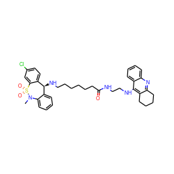 CN1c2ccccc2[C@H](NCCCCCCC(=O)NCCNc2c3c(nc4ccccc24)CCCC3)c2ccc(Cl)cc2S1(=O)=O ZINC001772651637