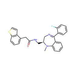 CN1c2ccccc2C(c2ccccc2F)=NC[C@@H]1CNC(=O)Cc1cccc2sccc12 ZINC000027521548