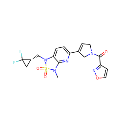 CN1c2nc(C3=CCN(C(=O)c4ccon4)C3)ccc2N(C[C@@H]2CC2(F)F)S1(=O)=O ZINC000145392935