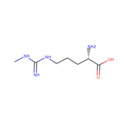 CNC(=N)NCCC[C@H](N)C(=O)O ZINC000001529776