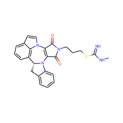 CNC(=N)SCCCN1C(=O)C2=C(C1=O)n1ccc3cccc(c31)[C@H]1Cc3ccccc3N21 ZINC000040834500