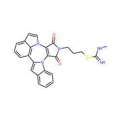 CNC(=N)SCCCn1c(=O)c2n3ccc4cccc(c43)c3cc4ccccc4n3c=2c1=O ZINC000045496699