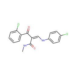 CNC(=O)/C(=C\Nc1ccc(Cl)cc1)C(=O)c1ccccc1Cl ZINC000028701958