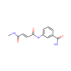 CNC(=O)/C=C/C(=O)Nc1cccc(C(N)=O)c1 ZINC000299857986