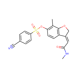 CNC(=O)/C=C1/COc2c1ccc(OS(=O)(=O)c1ccc(C#N)cc1)c2C ZINC000101662730