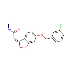 CNC(=O)/C=C1/COc2cc(OCc3cccc(Cl)c3)ccc21 ZINC000095582104