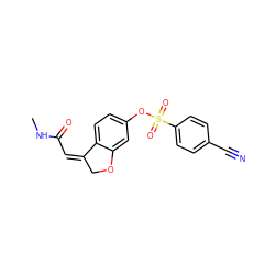 CNC(=O)/C=C1/COc2cc(OS(=O)(=O)c3ccc(C#N)cc3)ccc21 ZINC000095581893