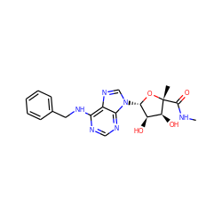 CNC(=O)[C@@]1(C)O[C@@H](n2cnc3c(NCc4ccccc4)ncnc32)[C@H](O)[C@@H]1O ZINC000012405785