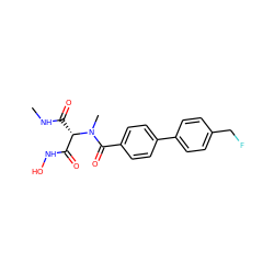 CNC(=O)[C@@H](C(=O)NO)N(C)C(=O)c1ccc(-c2ccc(CF)cc2)cc1 ZINC000225129713