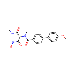 CNC(=O)[C@@H](C(=O)NO)N(C)C(=O)c1ccc(-c2ccc(OC)cc2)cc1 ZINC000199744119