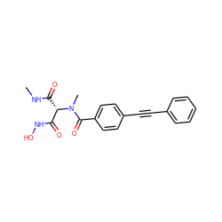 CNC(=O)[C@@H](C(=O)NO)N(C)C(=O)c1ccc(C#Cc2ccccc2)cc1 ZINC000225146223