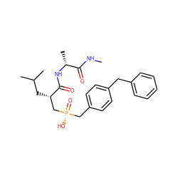 CNC(=O)[C@@H](C)NC(=O)[C@@H](CC(C)C)C[P@](=O)(O)Cc1ccc(Cc2ccccc2)cc1 ZINC000028761305