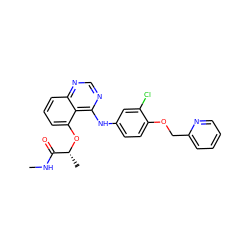 CNC(=O)[C@@H](C)Oc1cccc2ncnc(Nc3ccc(OCc4ccccn4)c(Cl)c3)c12 ZINC000029129870